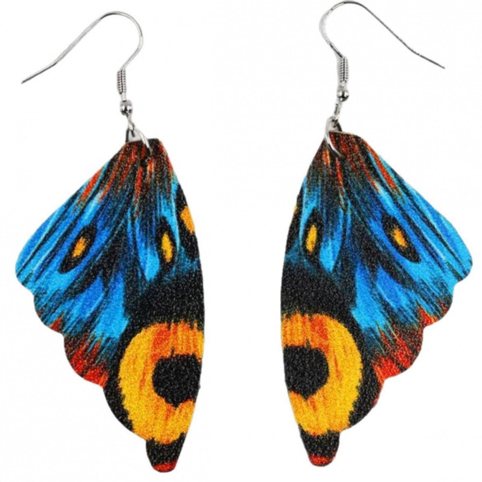 Acrylic Butterfly Wing Dangle Earrings Lightweight Fashion Earrings with Heart Wing Design for Women and Girls One Size