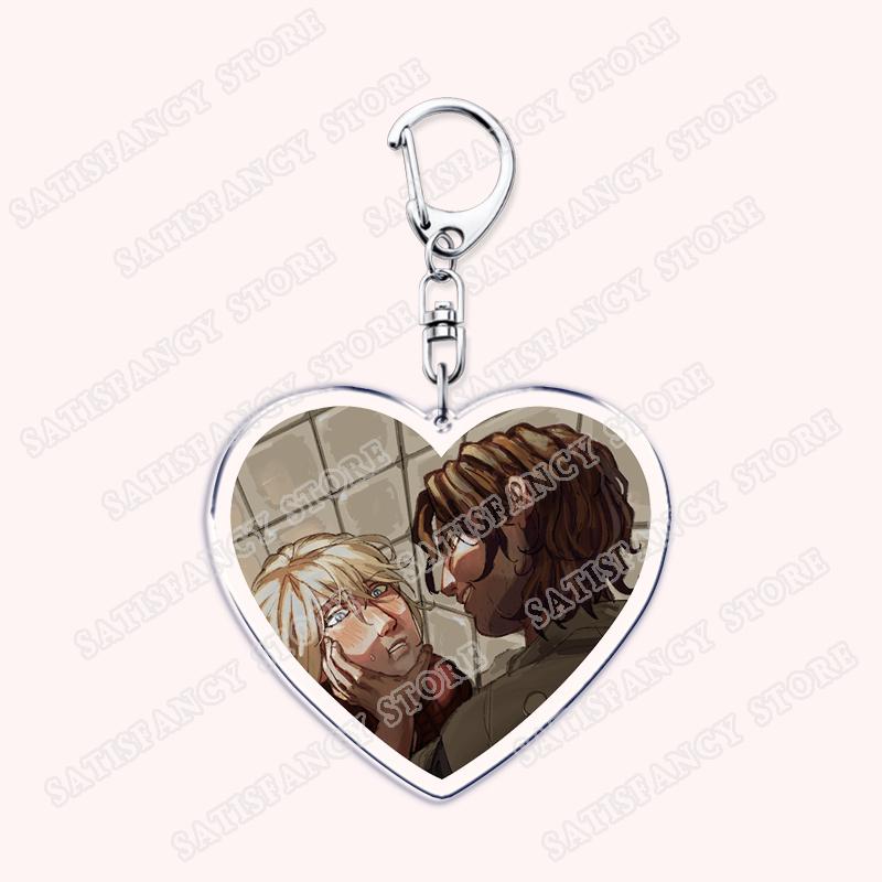 YKMET Game Love Boyfriend To Death Heart Shape Keychain for Accessories Pet Strade Ren Keyring Jewelry Friends Fans Gamers Gifts