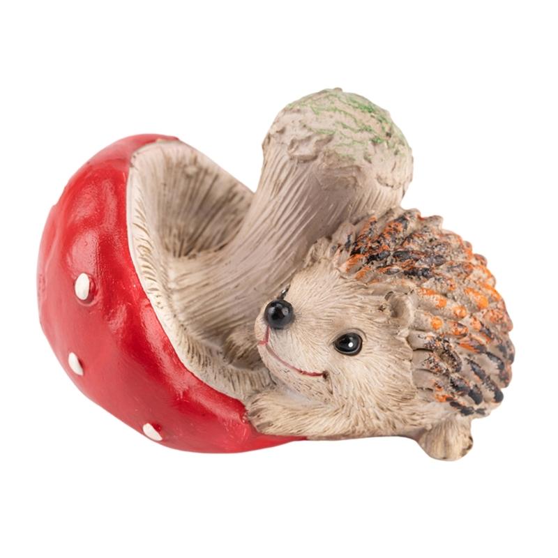 Resin Squirrels Mushroom Statue Ornaments Creative Simulated Animal Sculpture Cute Miniatures Figurine Courtyard 1