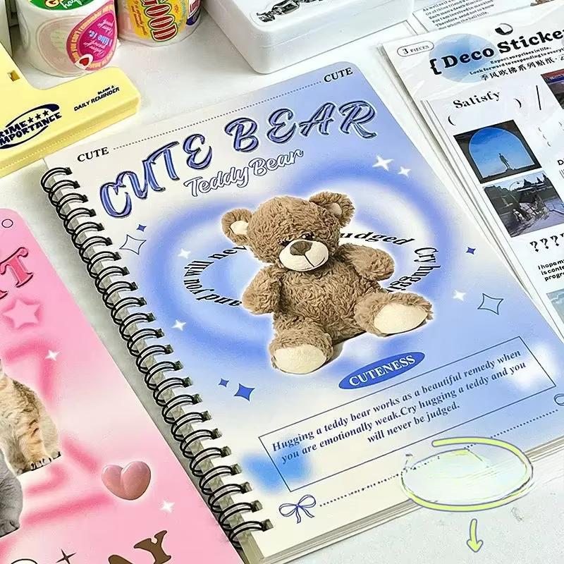 

50 листов Милый Розовый Пурпурный Блокнот на спирали А5 Горизонтальная линия Блокнот для учебы Высокая красота Прочный Школьные канцелярские товары