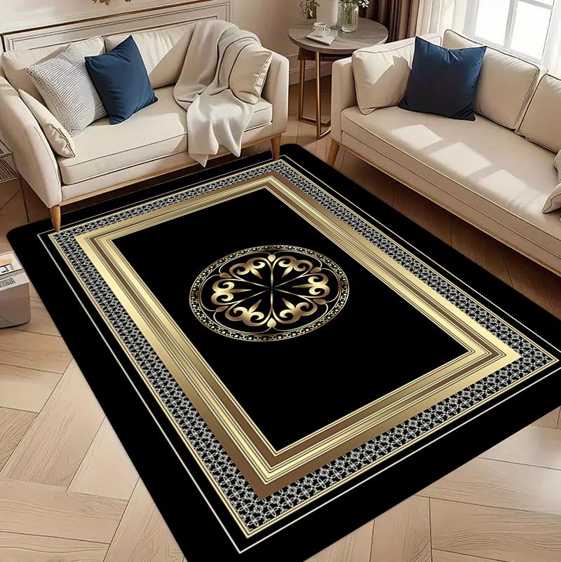 

European Luxury Carpet Mat Rug Home Decoration Living Room Bedroom Floor Decor Vintage Black Style Non Slip Rugs Bedroom Decor 40x60cm