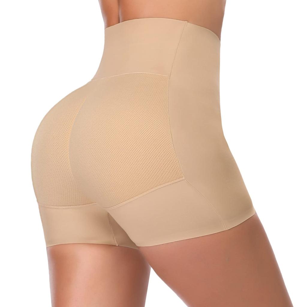 Calcinha Levanta Bumbum para Mulheres Bumbum Falso Acolchoado Roupa Íntima Shorts Modeladores de Quadril Sem Costura Calcinha Levanta Bumbum Cintura Alta Controle de Barriga Shapewear