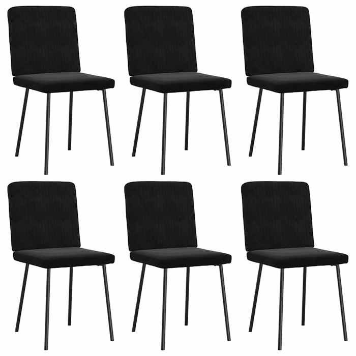 VidaXL Dining Chairs Set of 6 Black Velvet 3315562