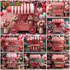 Mocsicka Valentine's Day Photo Backdrop Rose Pink Striped Float Balloons Flowers Wallpaper Decorations Woman Wedding Backgrounds