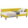 Corner Bed Frame with Mattress and Headboard 2 Pcs Yellow Velvet