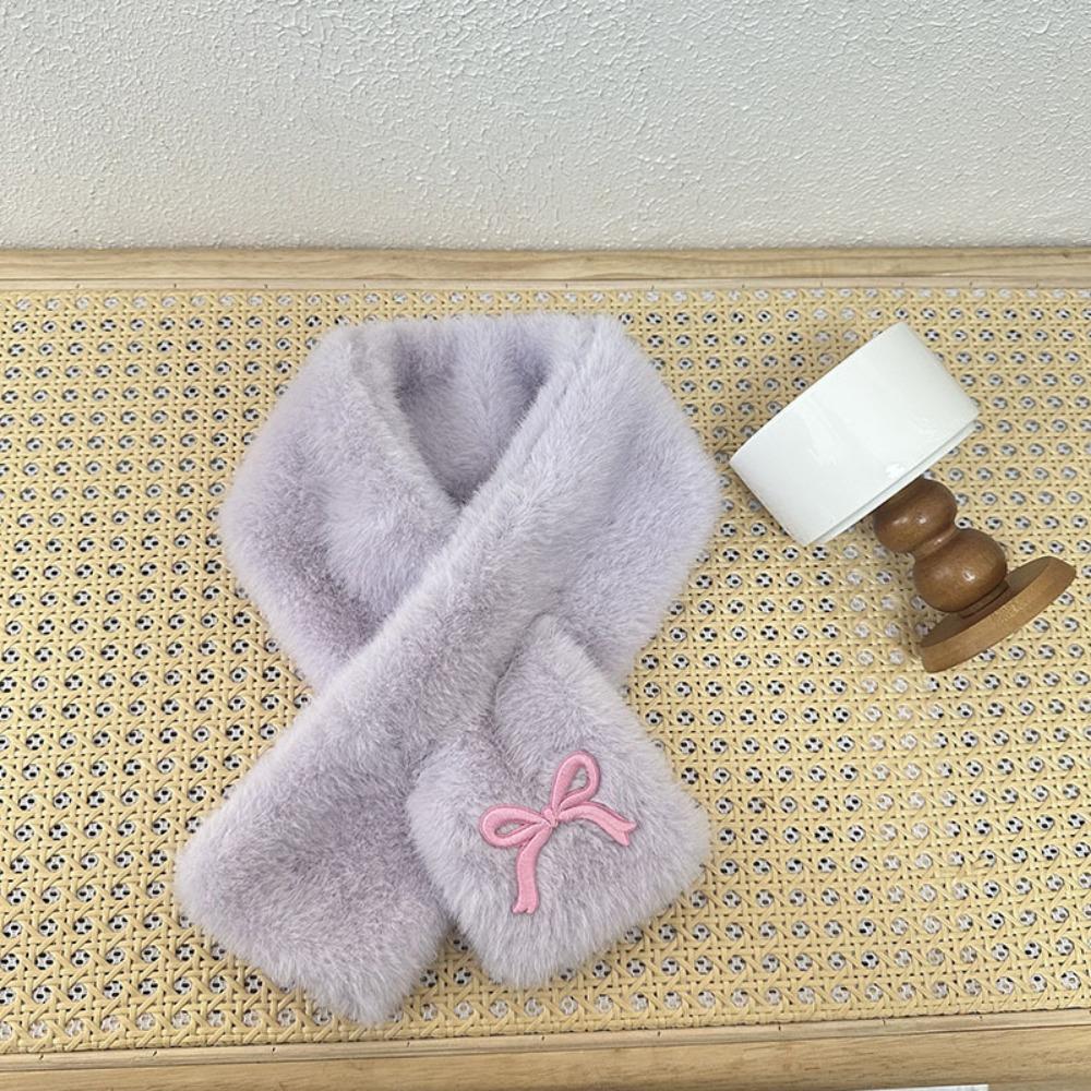 Thick Warm Children Winter Scarf Plush Shawl Scarves Cute Cross Neck Scarf