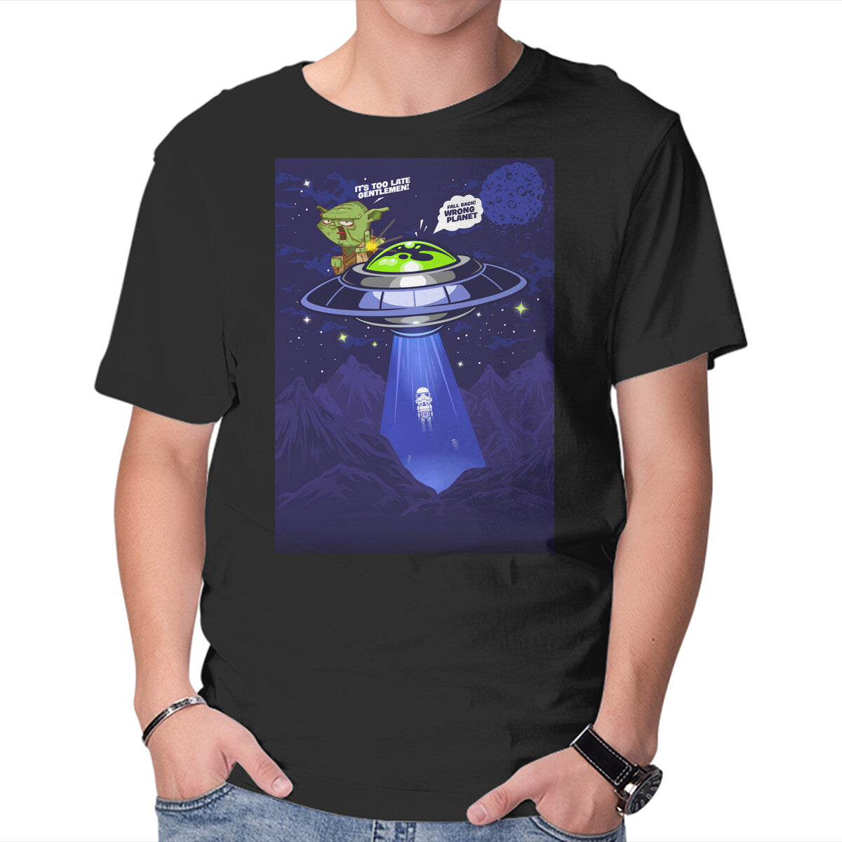 Unisex Crew Neck T-Shirt Wrong Planet Graphic Short Sleeve Casual Tee XXXXL