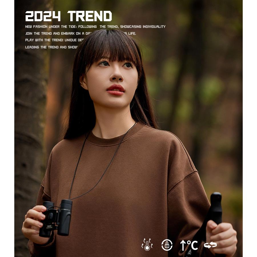 2024 Autumn/Winter Men's High-Quality 450G Terry Crewneck Sweater - Fashionable and Loose Fit