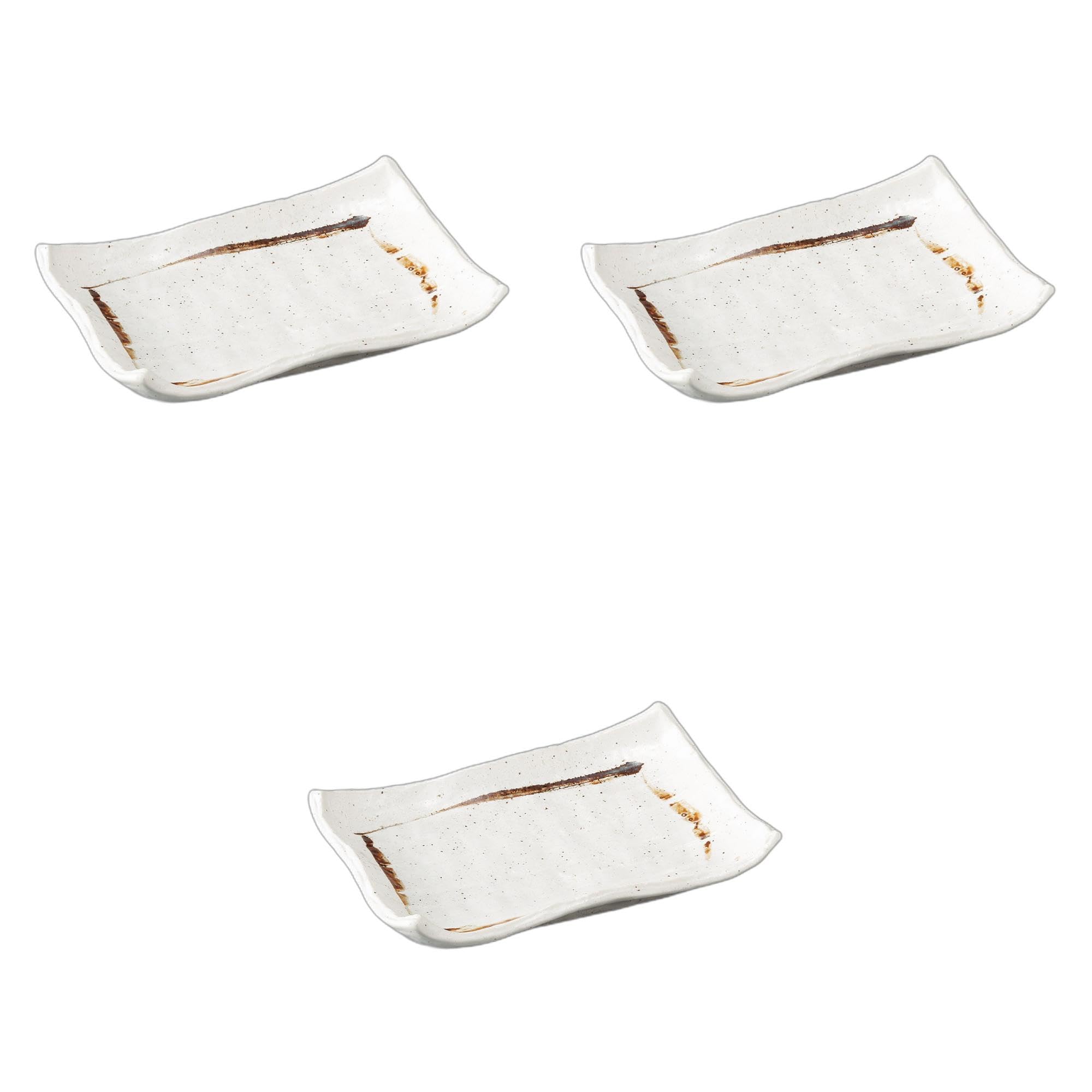 

Набор из 3 волнистых тарелок для якитори с подкладкой Кохики x x Керамические тарелки для якитори от Setomonohonpo [21 14.5 4см]