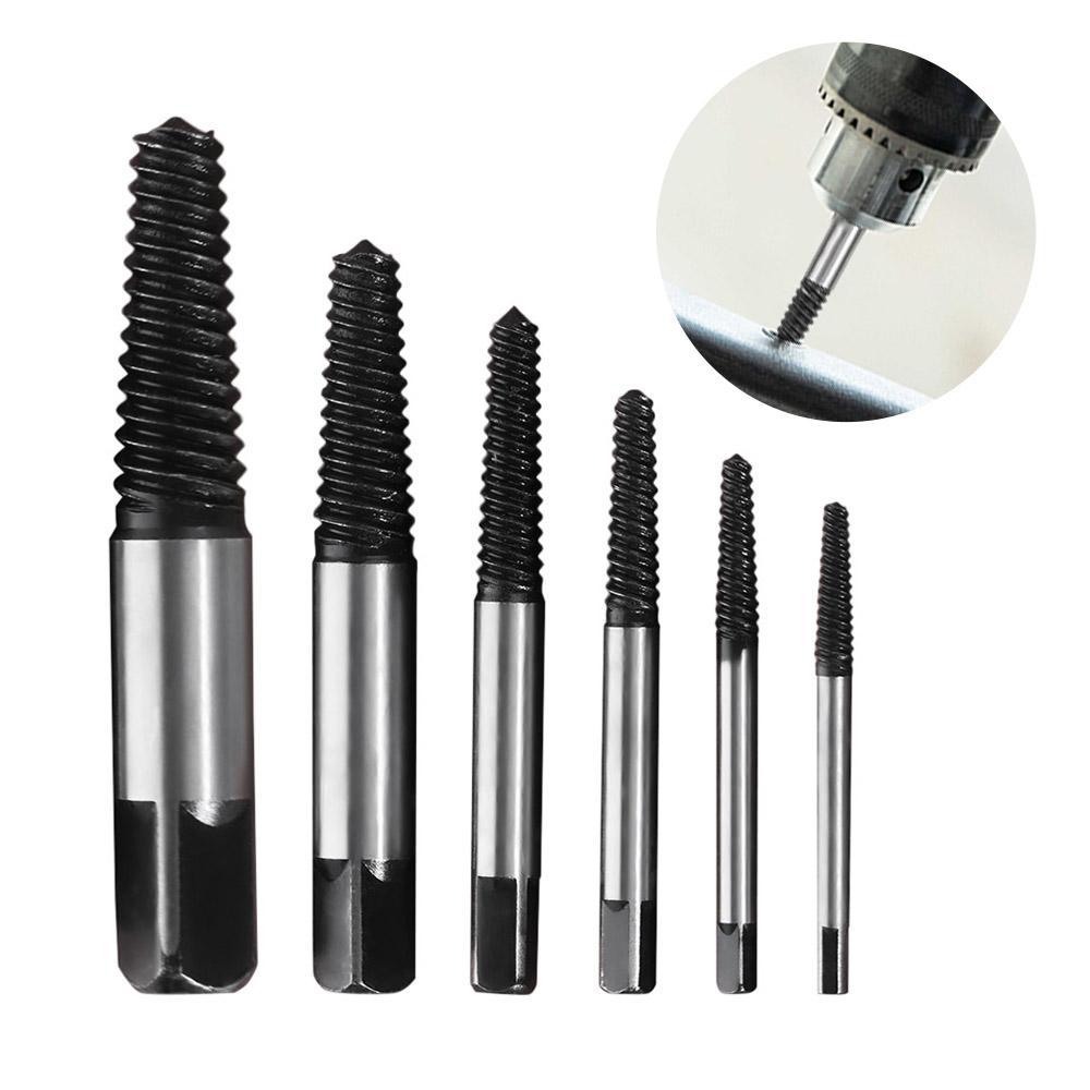 6pcs Efficient Bolt Remover Convenient Drill Bit Set Wear-resisting Broken Screw Extractor  Faucet
