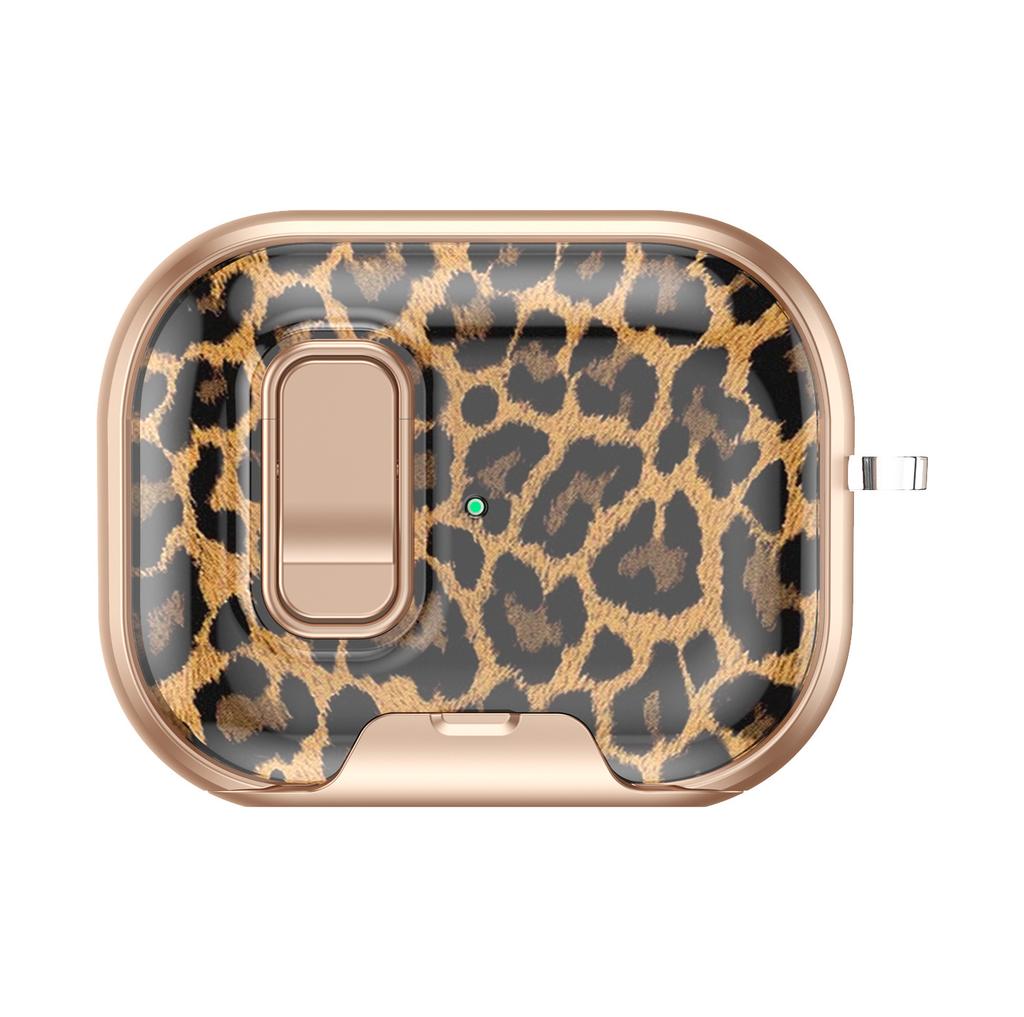 Latch Painted All-inclusive Earphone Case for AirPods Pro 3 & AirPods 4 Pro2 Cover with Switch Safety Lock+Bottom Stand Bracket