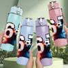1PC Colorful Number 67 Art 750ml Color Plastic Sports Water Bottle Leakproof Flip Straw Lid Suitable for Sports Office Home Use