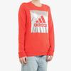 Adidas Logo Print Plain Crewneck Sweatshirt Women Tops Orange BS3241