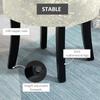 Dressing Table Stool with Rubber Wood Legs, Ice Velvet Vanity Stool for Living Room Bedroom, Beige