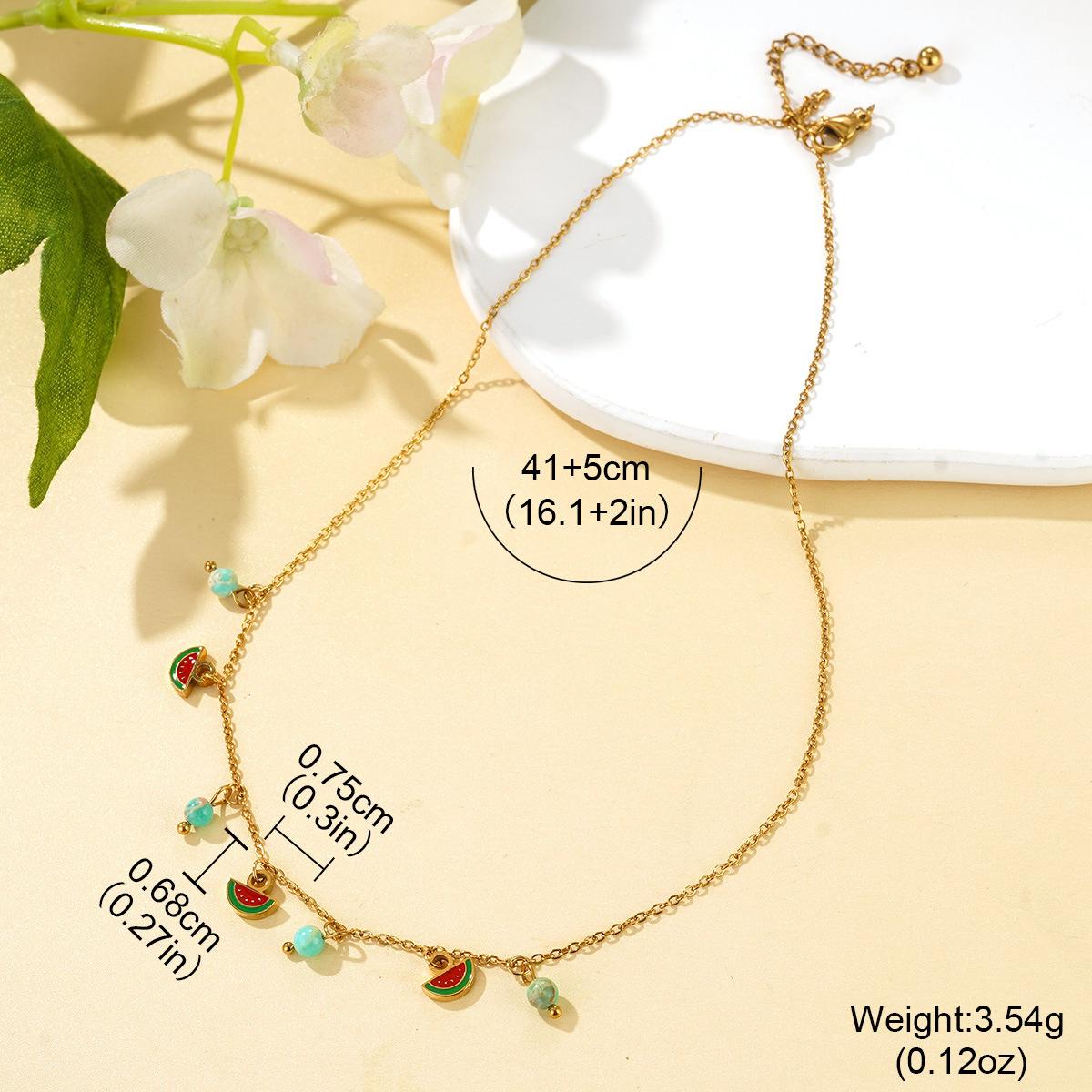 

Fresh and sweet fruit shape titanium steel necklace women s electroplated necklace jewelry new bracelet jewelry