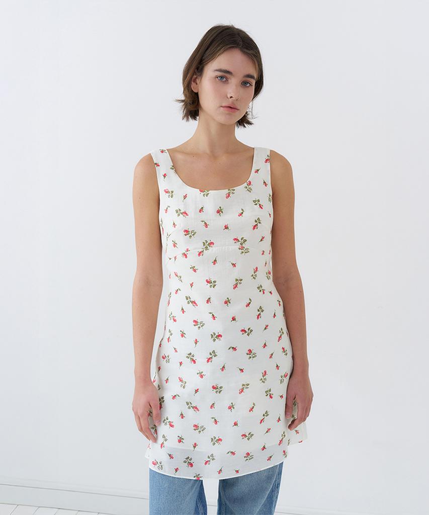 VEM.VER Sleeveless Floral Dress_Ivory