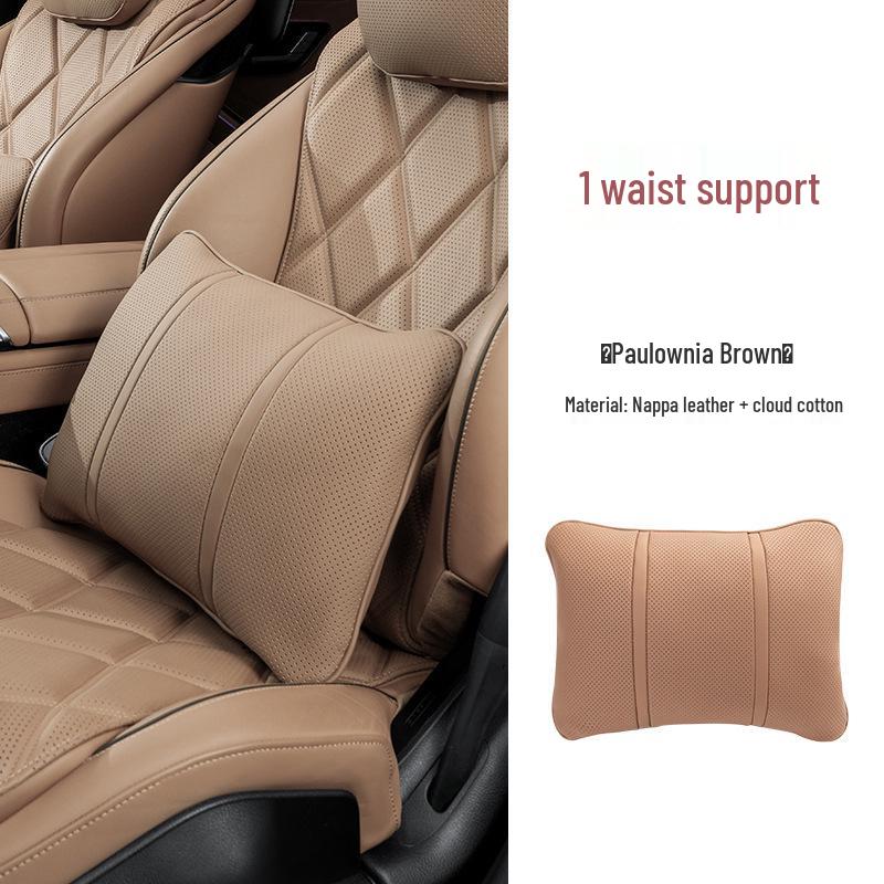 Premium Maybach S-Class Headrest & Breathable Lumbar Support Cushion