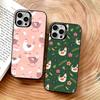 Cute Chick Pattern Phone Case For iPhone 17,16,15,14,13,12,11 Plus,Pro Max,XS,Colored Silver Plated Inside Cover