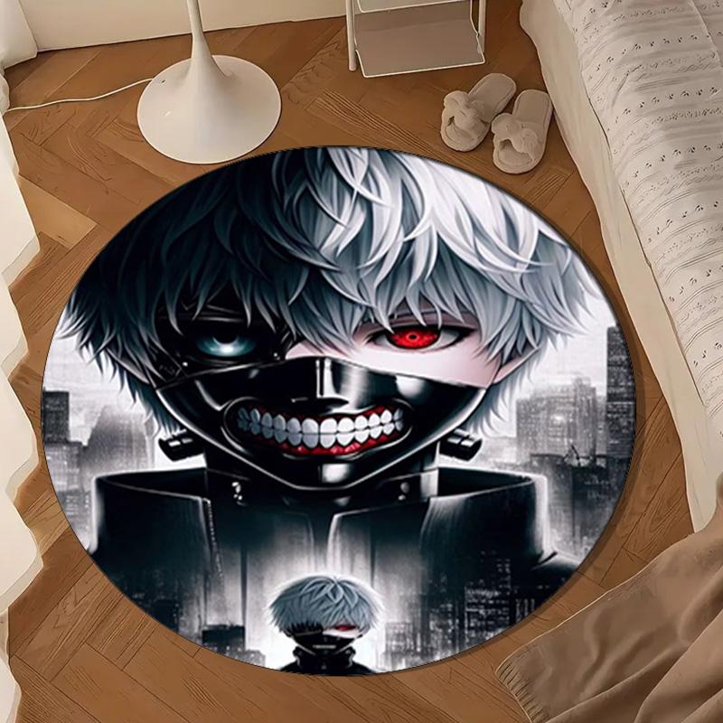 Tokyo Anime Artwork Round Rug for Livingroom,Bedroom, Palyroom, Chair Rug, Area Rug, Circle Carpet, Large Size Fan Christmas Gift