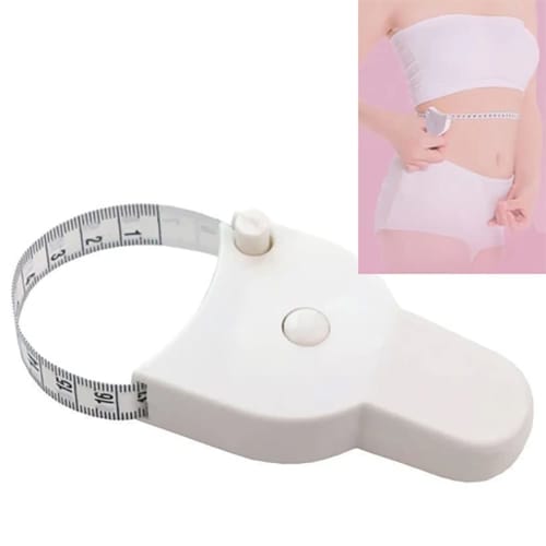 Seven cat" Tape Measure, One-Touch Measuring Tool, Y-Shaped, White, Round, Double-Sided Markings, Automatic Rewind, Measures Waist, Thighs, Hips, Che