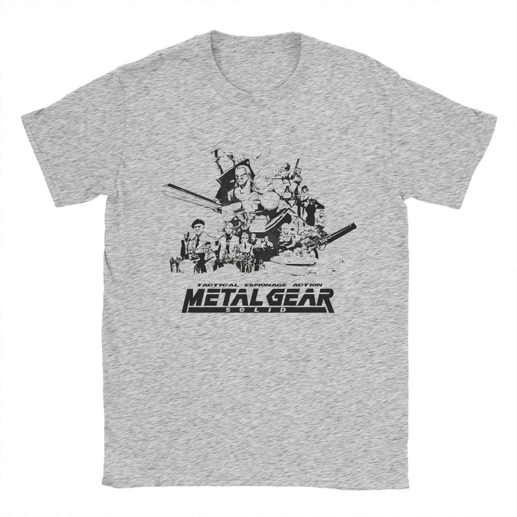 Metal Gear Solid Schwarze Version T-Shirts für Herren Reine Baumwolle Lustiges T-Shirt Rundhals T-Shirt Kurzarm Kleidung Große Größen