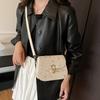 Autumn Straw Woven Bag Women's New Small Fresh Lace Flower Woven Saddle Bag Versatile Shoulder Messenger Bag