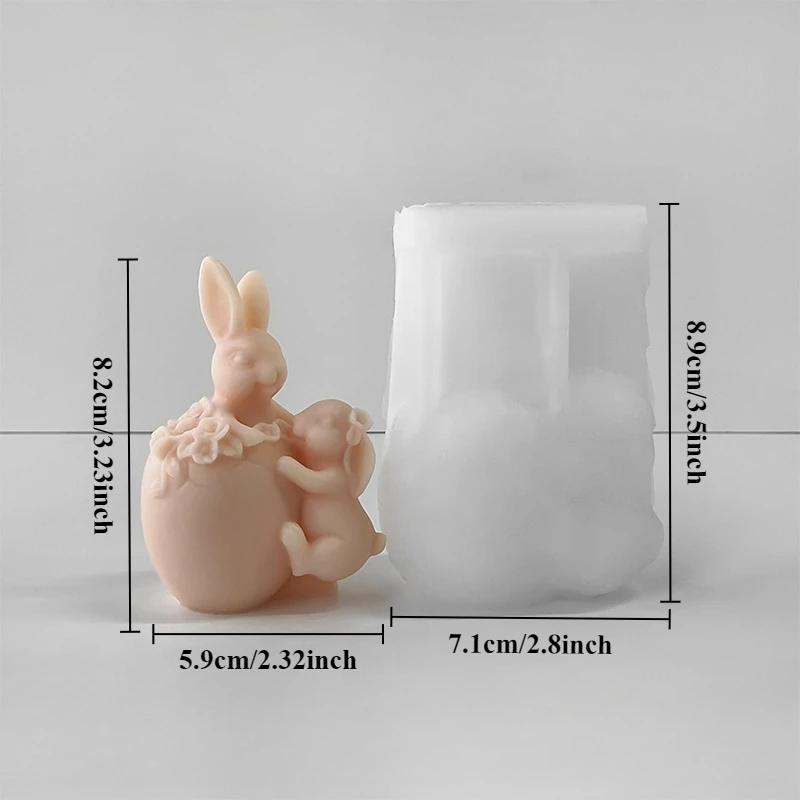 

Easter Bunny Candle Silicone Mold 3D Egg Rabbit Crafts Plaster Resin Soap mold DIY candle making tool for holiday gifts