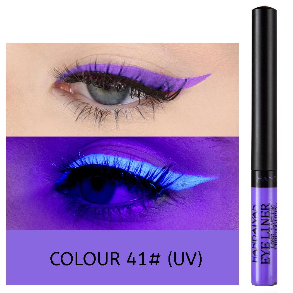 34-color Matte Quick-drying Long-lasting Non-bleeding UV Fluorescent Colored Eyeliner Liquid Pen
