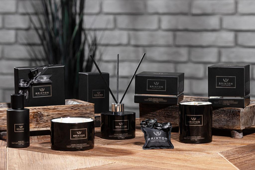 Brixton Scented Candle 300G Violet Leaf & Ambergris & Patchouli Homms
