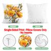 Yellow Floral Pattern Pillowcase Printed Polyester 40/45/50cm Throw Pillowcover Decorative Sofa Cushion Pillowslip Home Decor