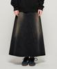 Road Road Maxim Denim Snow Wash Long Skirt (Washed Black)