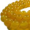 SmileStone Gelbe Achat-Rundperlen (12 mm) - Wird als Strang verkauft (Ca.. 38 cm)