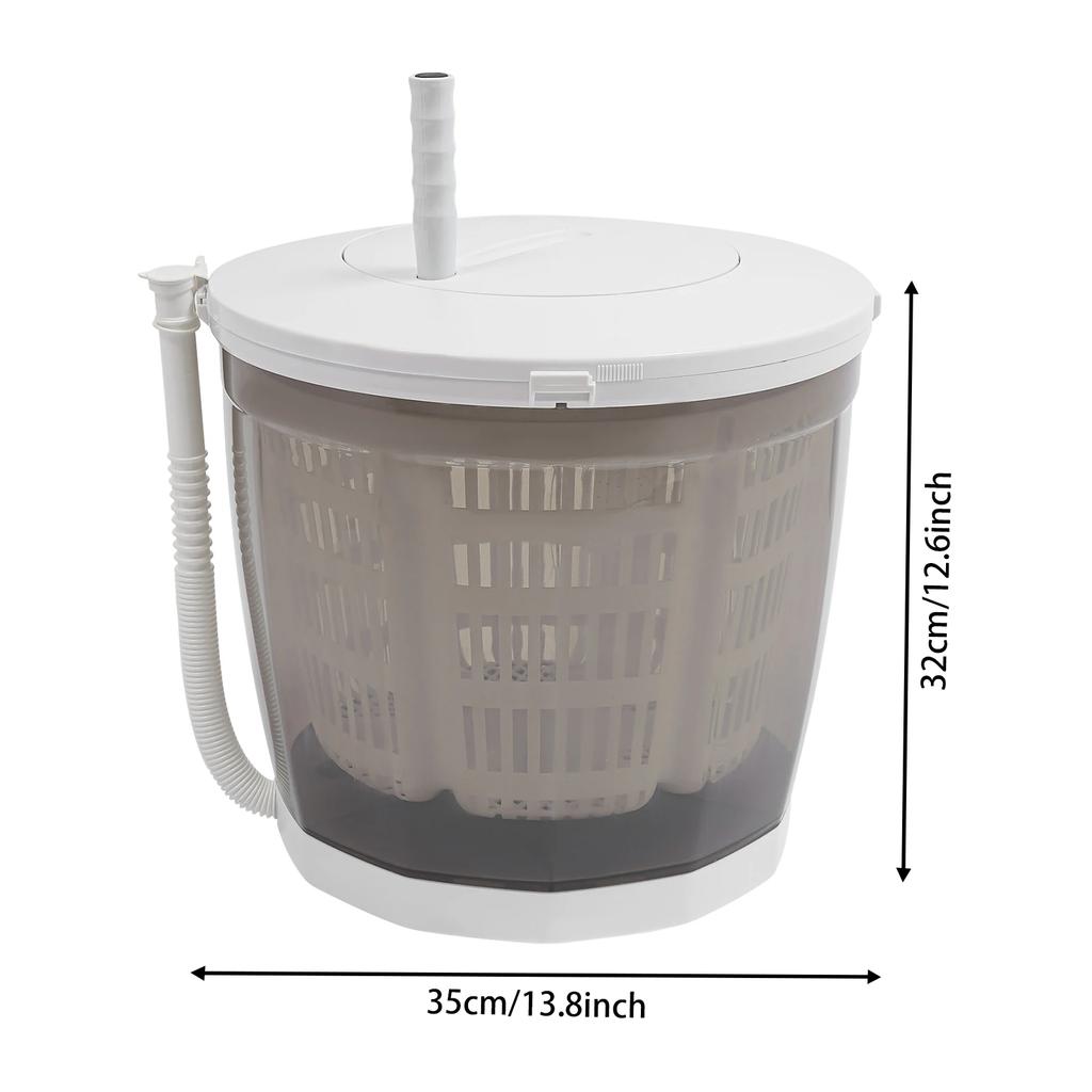 Mini Portable Washing Machine and Dryer, 2-in-1 Non-Electric Hand Crank Washer, Suitable for Small Laundry, Gray