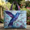 Bird Print Quilted Tote Bag - Fashion Shoulder Handbag Daily Use