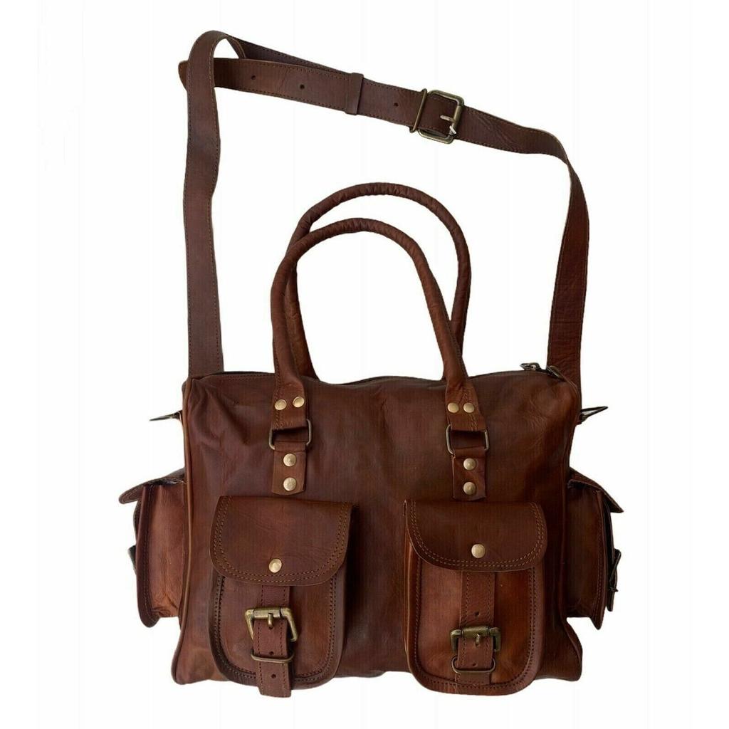 Women's Genuine Vintage Leather SHOLDER/SATCHEL BAG Brown Messenger Crossbody