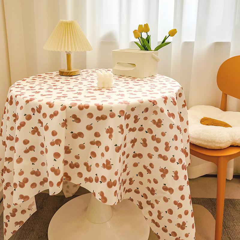 Plaid Tablecloth Girl Heart Round Table Tablecloth Dustproof Dining Table Cloth Coffee Table Mat Spread Cloth