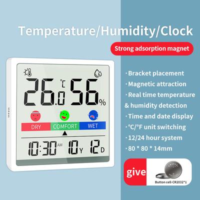 Digital hygrometer Digital hygrometer, Inomhustemperatur, Fuktighetsmätare, Sensor, Hygrometer, Väderstation, Stor LCD-skärm