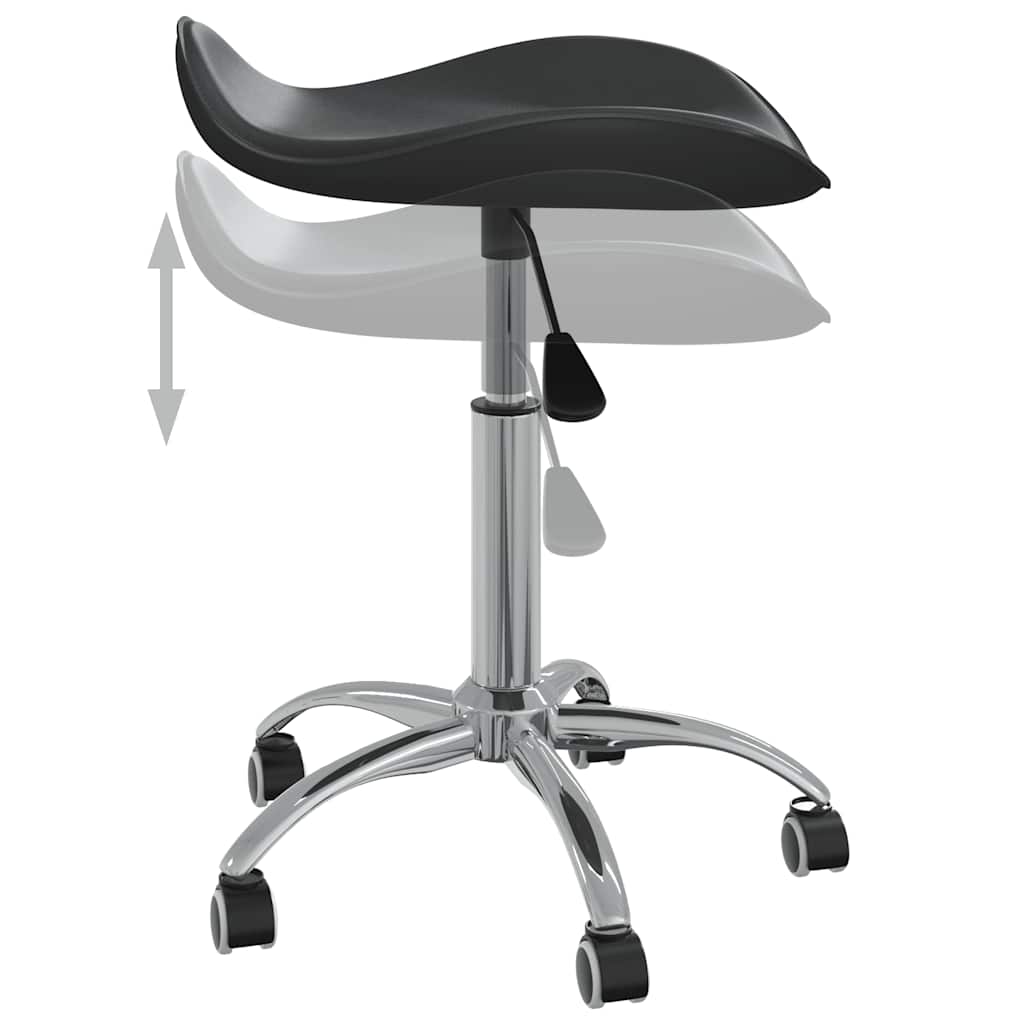 Dining Chair Swivel Black Faux Leather