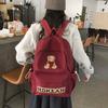 Women's Lightweight Large Capacity School Bag Bear Backpack Junior High School Student Backpack