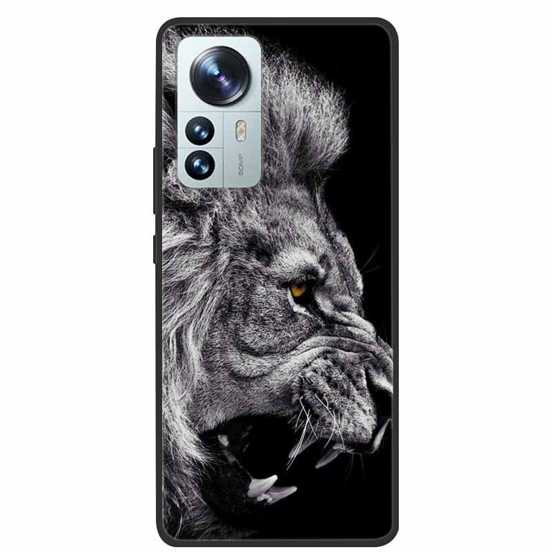 For Xiaomi 12T Pro Phone Case Cover Lion Wolf Black Soft Silicone Case For Xiaomi 12T Pro Back Cover Case 12 T 12TPro Funda Capa