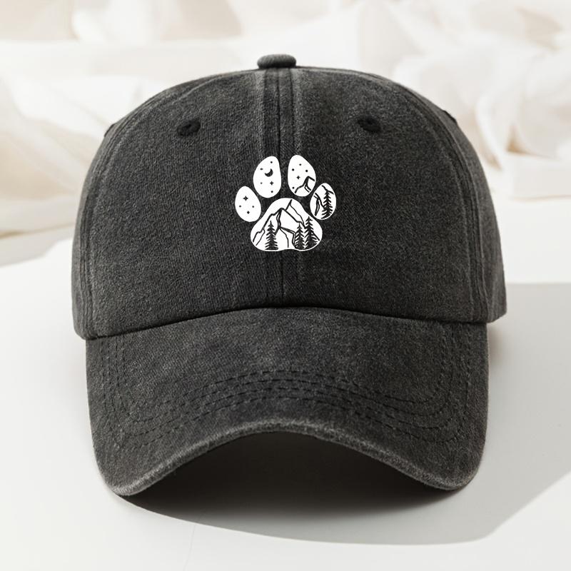 Bear Claw Print Baseball Cap Retro Casual Baseball Cap Retro Washed Casual Cap Adjustable Premium Dad Trucker Hat чёрный