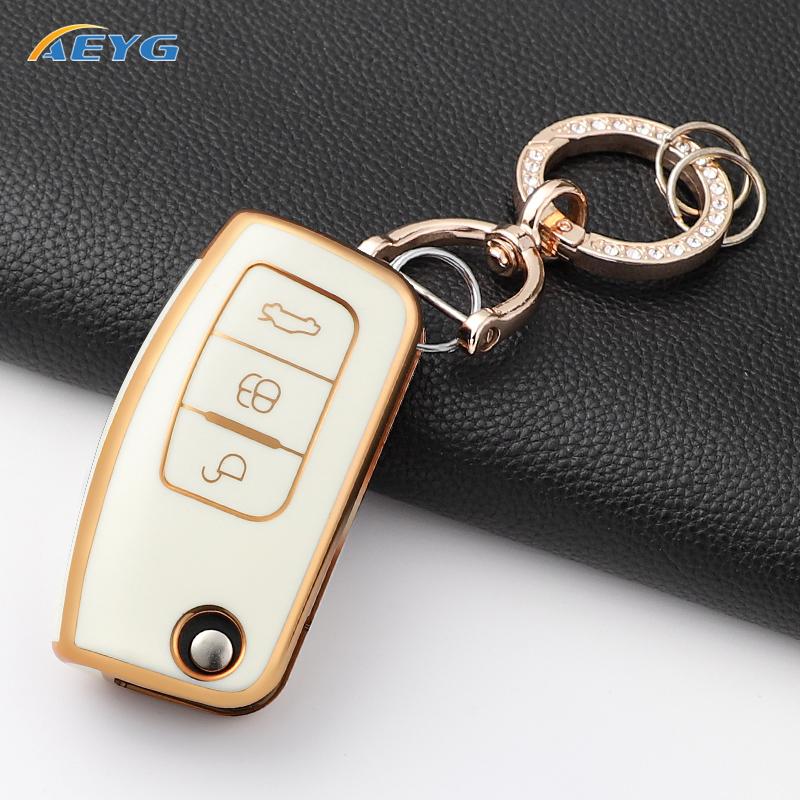 Car Key Case Cover for Ford Focus 2 MK2 Fiesta Mondeo Galaxy Ecosport Kuga Escape Falcon B-Max C-Max Keychain Accessories