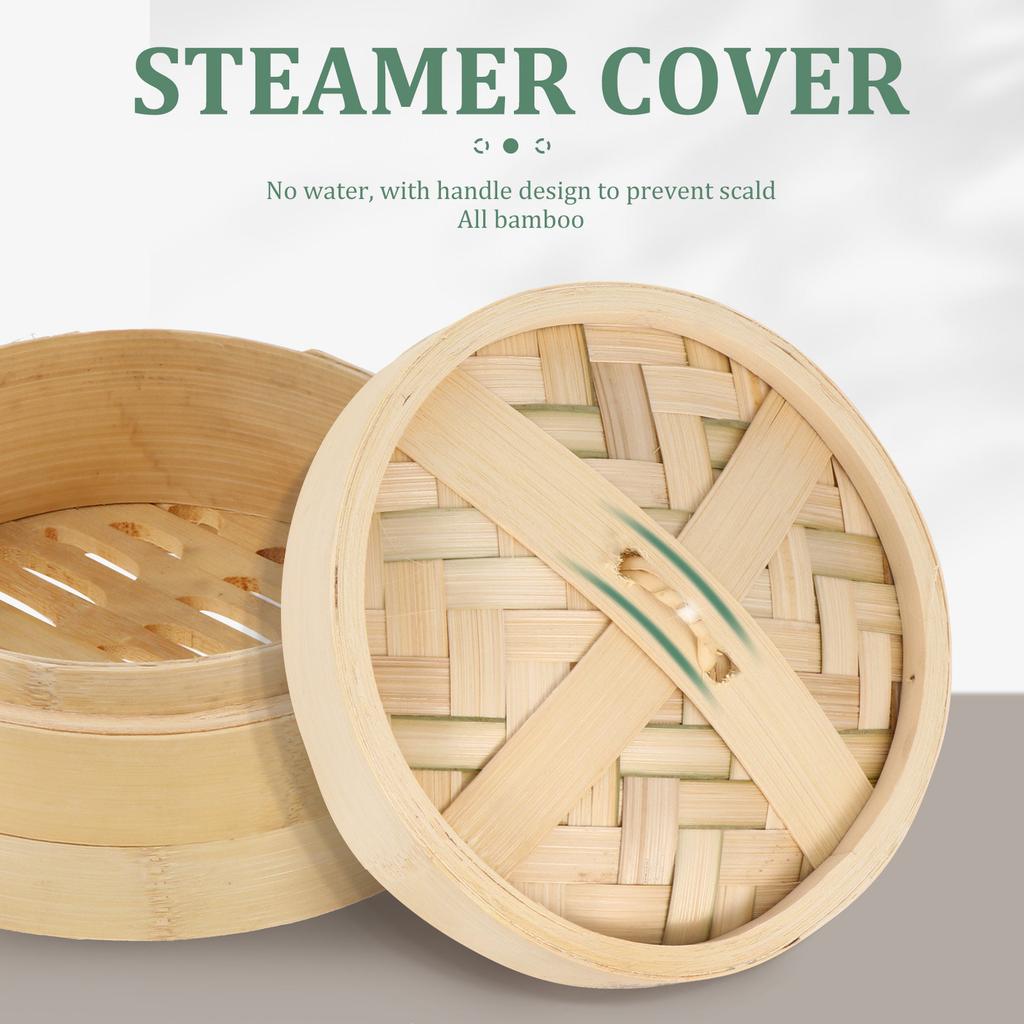 1Set Bamboo Steamer Set Premium Thickened Heat Resistant Kitchen Steamer for Rice Eggs Potatoes Corn Meat Desserts Steam Cooking