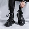 men luxury fashion motorcycle boots  designer shoes party nightclub dress cowboy genuine leather boot platform ankle botas