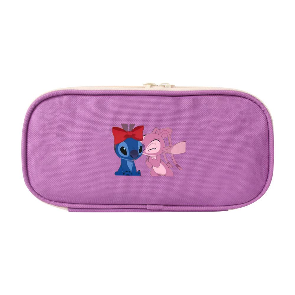 Stitch Colorful Pencil Case Canvas Storage Bag For Elementary School Students