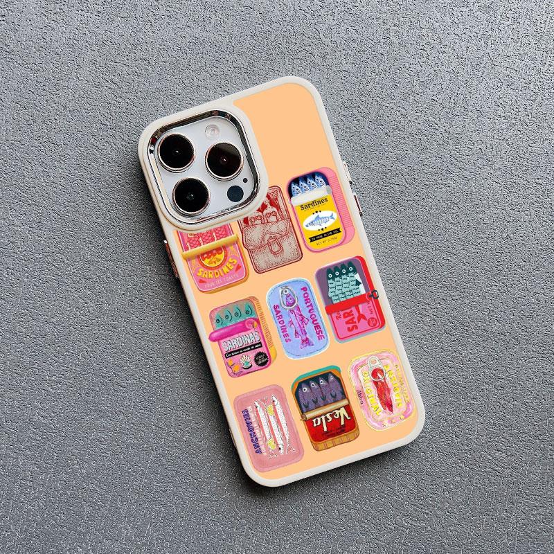 Silicone Phone Case For Iphone 11 12 13 14 Pro Max 16 15 Pro Max Plus XR XS X 7 8 SE2 Sardines Fish Art Shockproof Back Covers