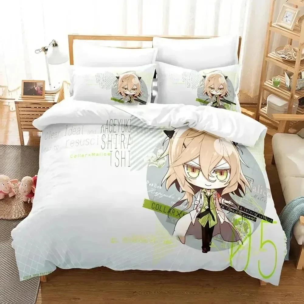 3D Print Anime Game Collar X Malice Bedding Set Printed With Pillowcase Bed Duvet Cover Soft Single Double Queen Super King Size