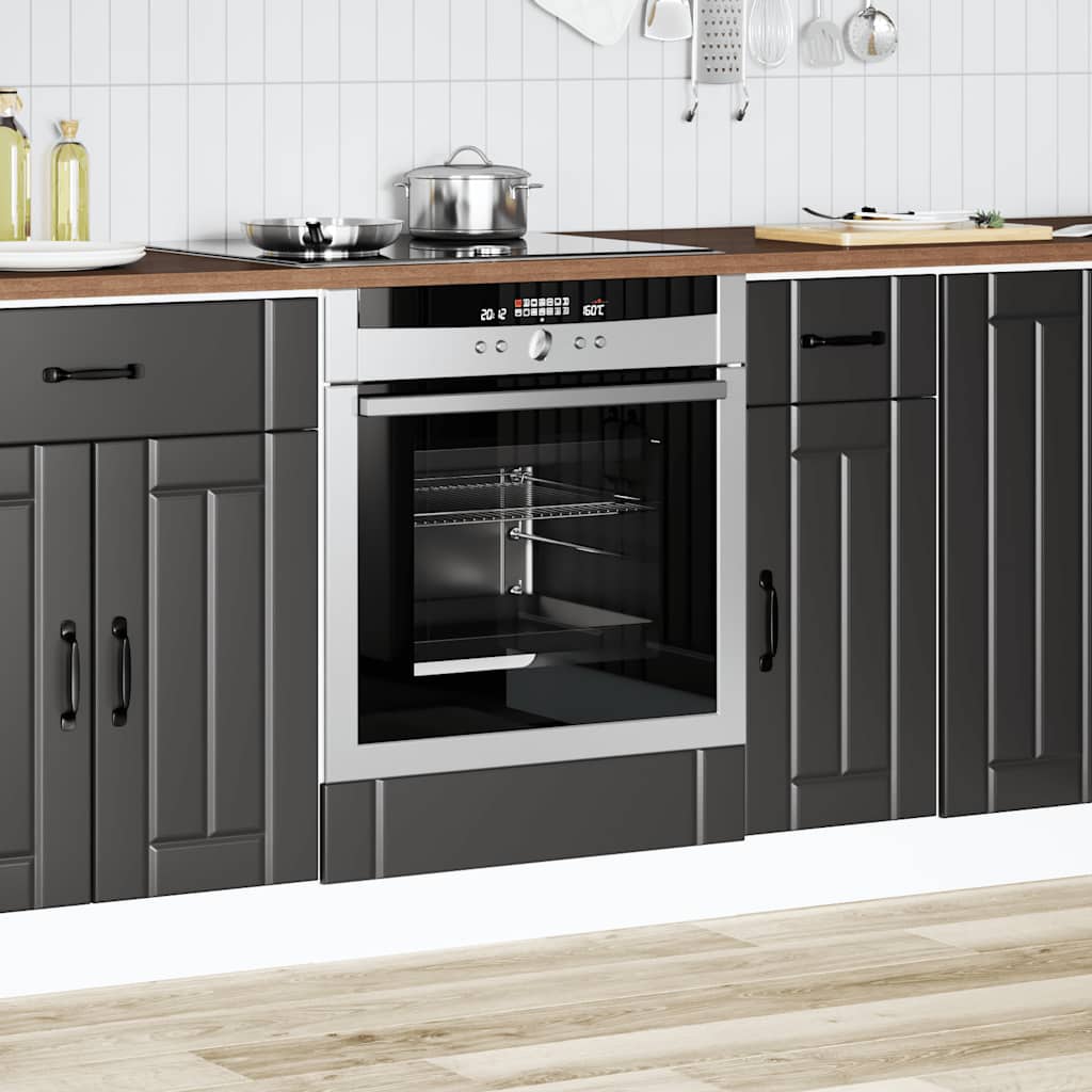 Built in Oven Cabinet Lucca Black Wood Based Material