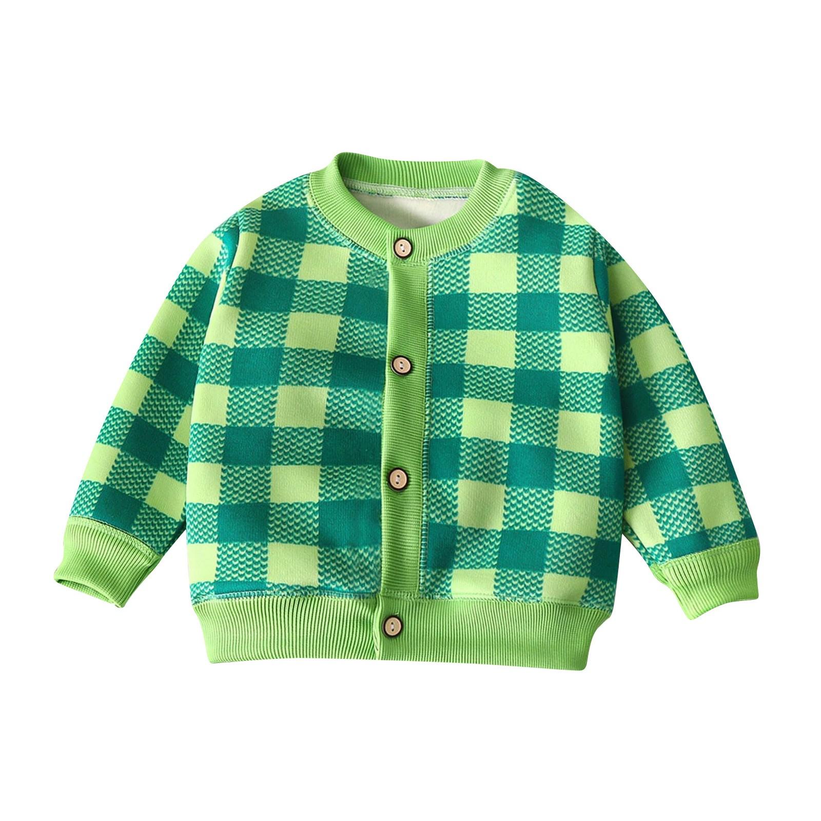 

Вязаная куртка для девочек, зимняя одежда для малышей, пальто, осенняя одежда, свитер на пуговицах, повседневная верхняя одежда 80 зелёный