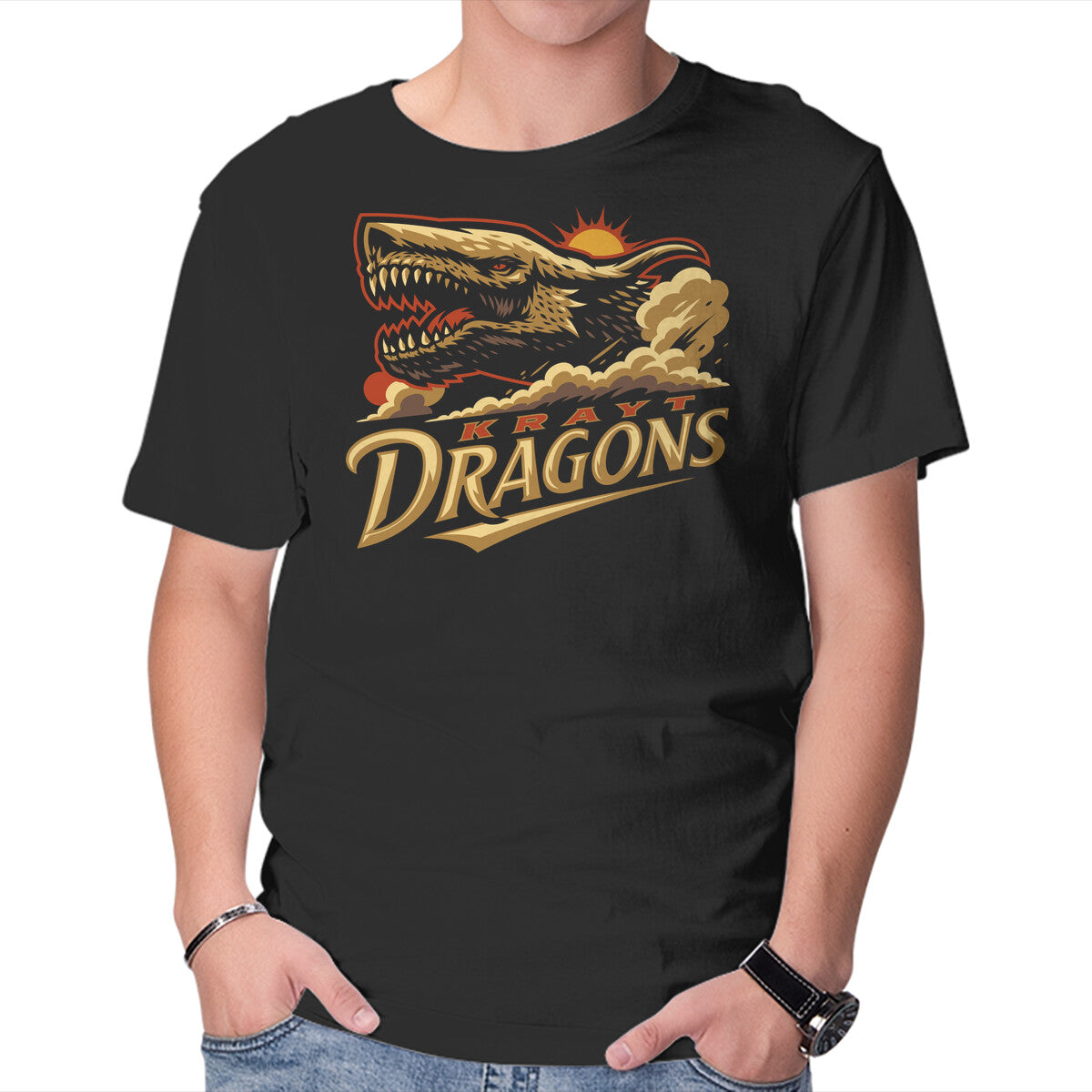 Unisex Crew Neck T-Shirt Krayt Dragons Graphic Short Sleeve Casual Tee L